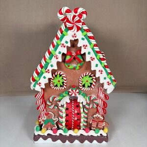 RAZ Christmas Gingerbread House Holiday Decor Claydough Glitter 13.5 Inch